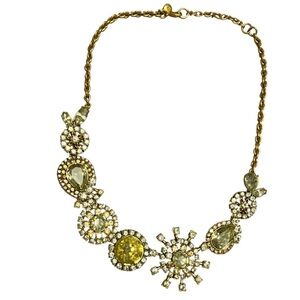 J. Crew Silver and Gold Statement Necklace Costume Jewelry Mixed Metals